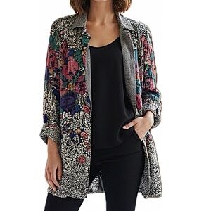 VTG✨ Carole Little Petites Multi Print Floral Abstract Print Blazer Jacket 8